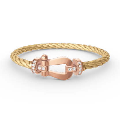 [CharmAmor]FORCE LARGE HORSESHOE HALF DIAMOND BRACELET ROSE GOLD
