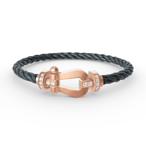 [CharmAmor]FORCE LARGE HORSESHOE HALF DIAMOND BRACELET ROSE GOLD