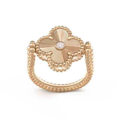 [CharmAmor]CLOVER RIVERSIBLE PINK GOLD RING