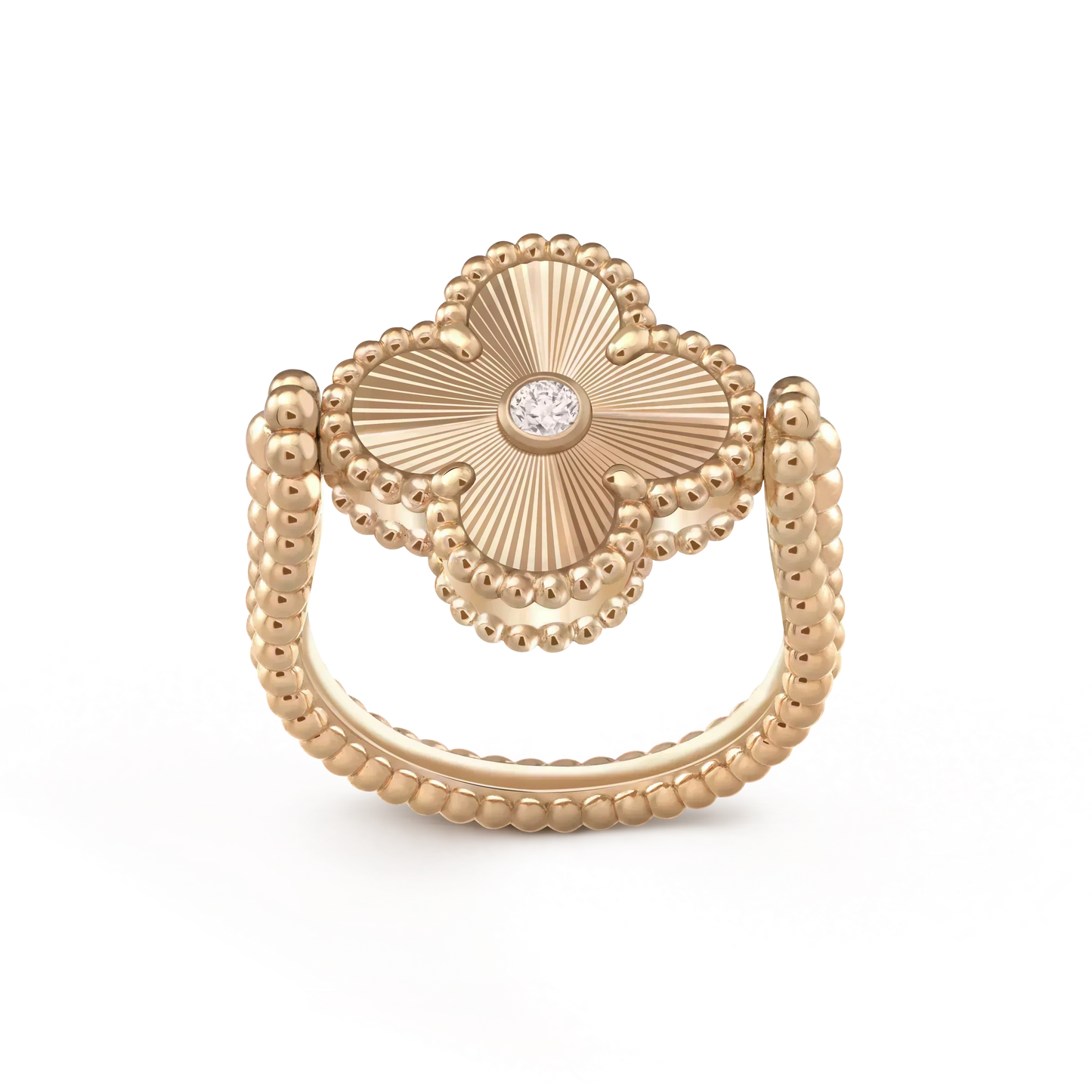 [CharmAmor]CLOVER RIVERSIBLE ROSE GOLD RING