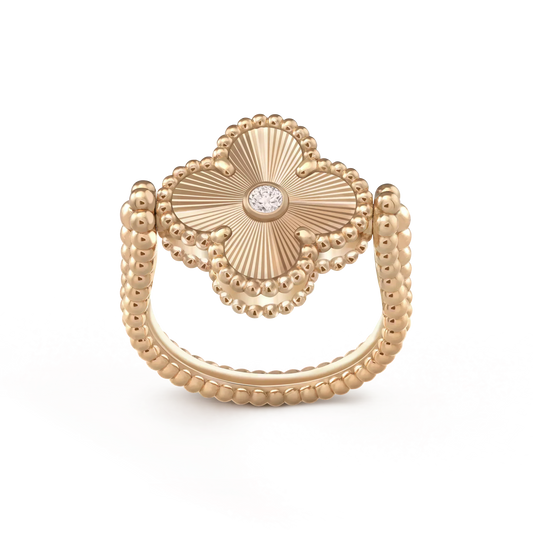 [CharmAmor]CLOVER RIVERSIBLE ROSE GOLD RING
