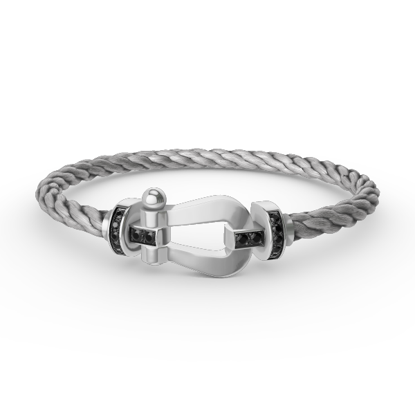[CharmAmor]FORCE LARGE HORSESHOE BLACK DIAMOND BRACELET SILVER