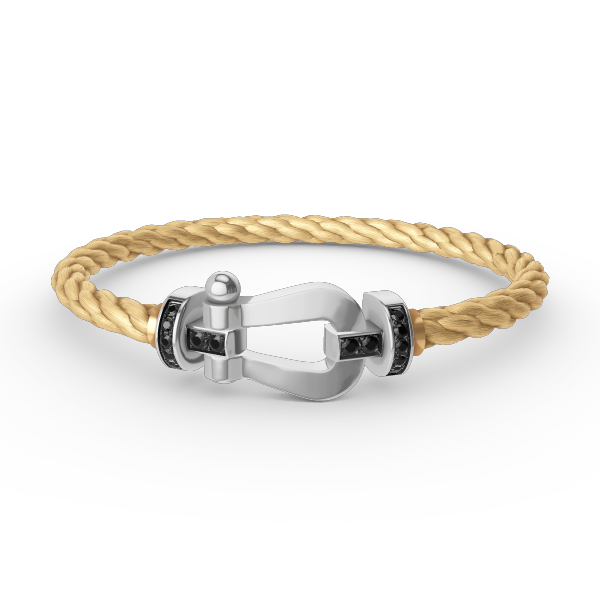 [CharmAmor]FORCE LARGE HORSESHOE BLACK DIAMOND BRACELET SILVER
