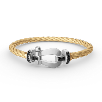 [CharmAmor]FORCE LARGE HORSESHOE BLACK DIAMOND BRACELET SILVER
