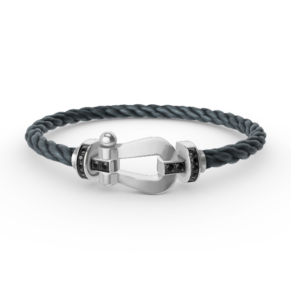 [CharmAmor]FORCE LARGE HORSESHOE BLACK DIAMOND BRACELET SILVER