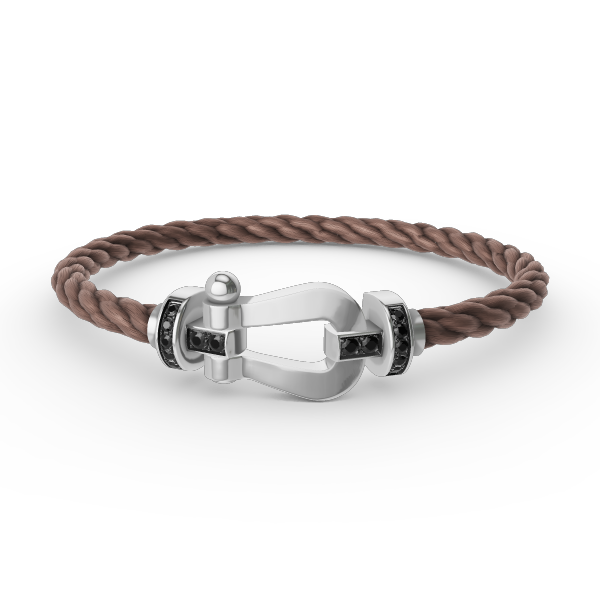 [CharmAmor]FORCE LARGE HORSESHOE BLACK DIAMOND BRACELET SILVER