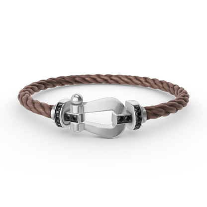 [CharmAmor]FORCE LARGE HORSESHOE BLACK DIAMOND BRACELET SILVER