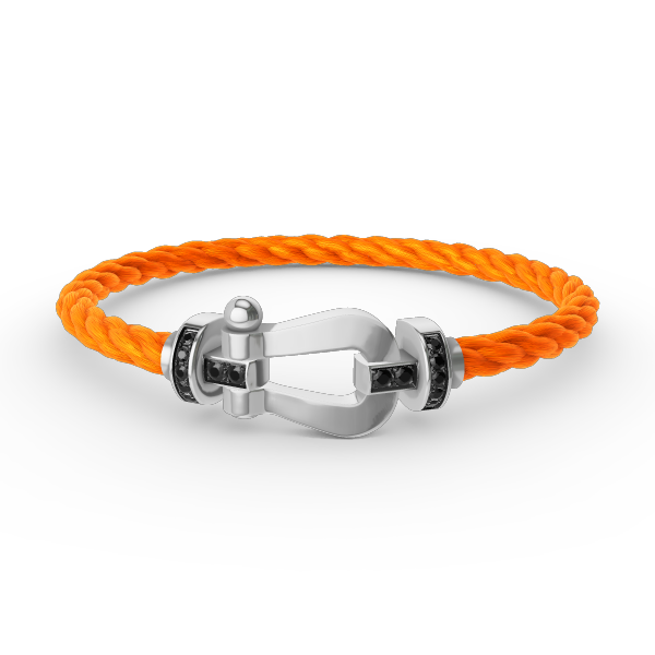 [CharmAmor]FORCE LARGE HORSESHOE BLACK DIAMOND BRACELET SILVER