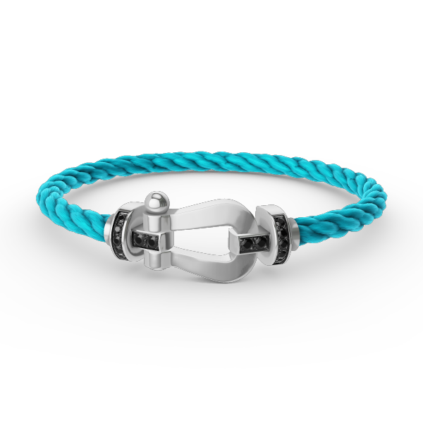 [CharmAmor]FORCE LARGE HORSESHOE BLACK DIAMOND BRACELET SILVER