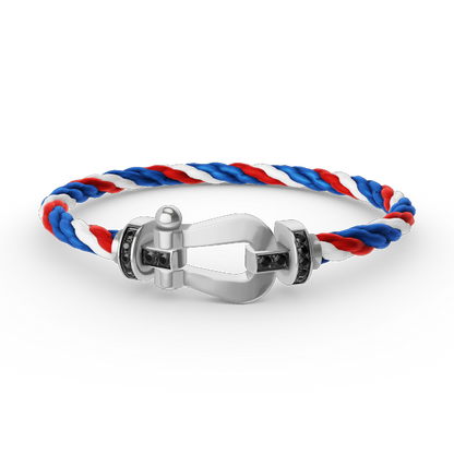 [CharmAmor]FORCE LARGE HORSESHOE BLACK DIAMOND BRACELET SILVER