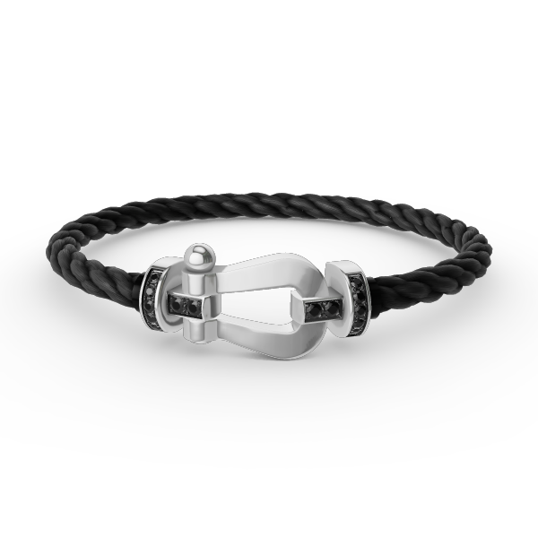 [CharmAmor]FORCE LARGE HORSESHOE BLACK DIAMOND BRACELET SILVER