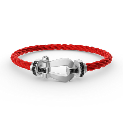 [CharmAmor]FORCE LARGE HORSESHOE BLACK DIAMOND BRACELET SILVER