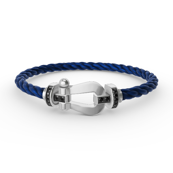 [CharmAmor]FORCE LARGE HORSESHOE BLACK DIAMOND BRACELET SILVER