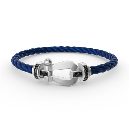 [CharmAmor]FORCE LARGE HORSESHOE BLACK DIAMOND BRACELET SILVER