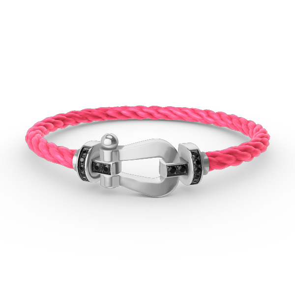 [CharmAmor]FORCE LARGE HORSESHOE BLACK DIAMOND BRACELET SILVER