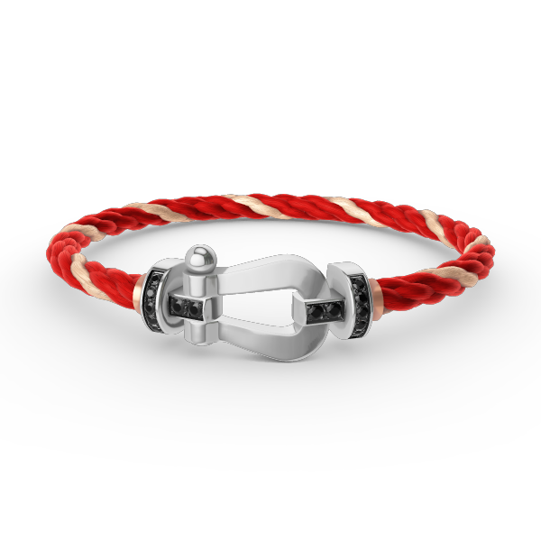 [CharmAmor]FORCE LARGE HORSESHOE BLACK DIAMOND BRACELET SILVER