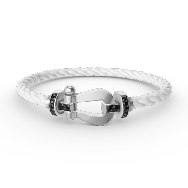 [CharmAmor]FORCE LARGE HORSESHOE BLACK DIAMOND BRACELET SILVER