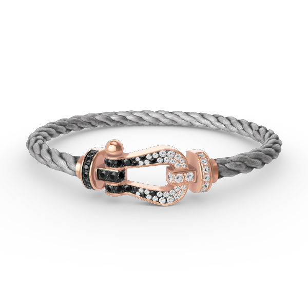 [CharmAmor]FORCE LARGE HORSESHOE BLACK WHITE DIAMOND BRACELET ROSE GOLD