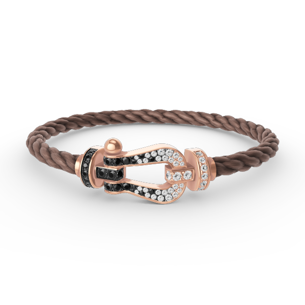 [CharmAmor]FORCE LARGE HORSESHOE BLACK WHITE DIAMOND BRACELET ROSE GOLD