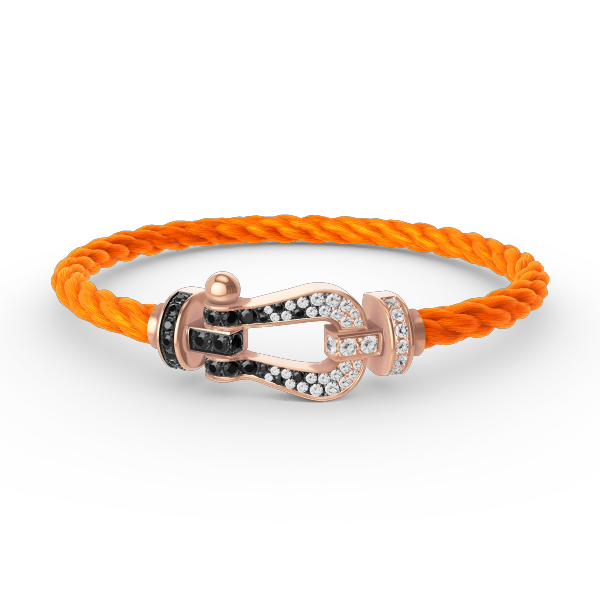 [CharmAmor]FORCE LARGE HORSESHOE BLACK WHITE DIAMOND BRACELET ROSE GOLD