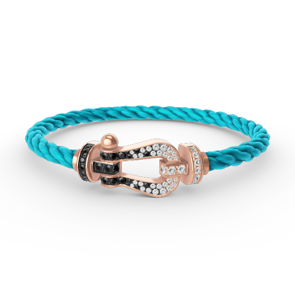 [CharmAmor]FORCE LARGE HORSESHOE BLACK WHITE DIAMOND BRACELET ROSE GOLD