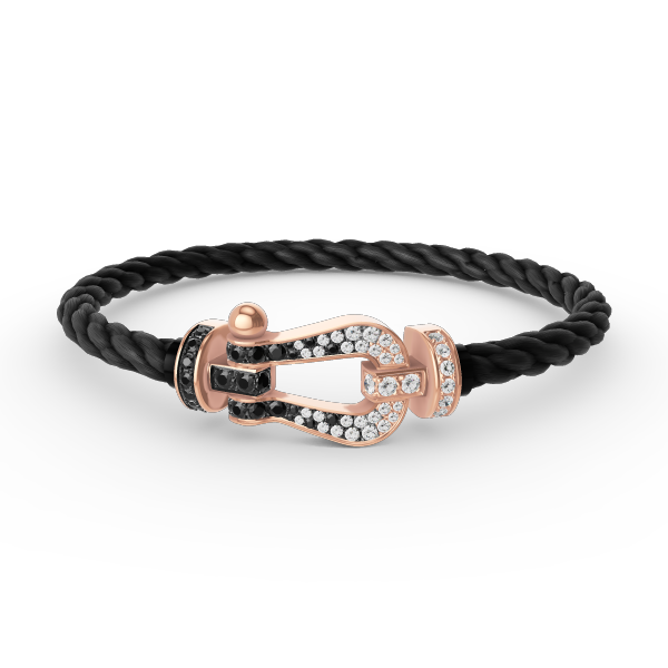 [CharmAmor]FORCE LARGE HORSESHOE BLACK WHITE DIAMOND BRACELET ROSE GOLD