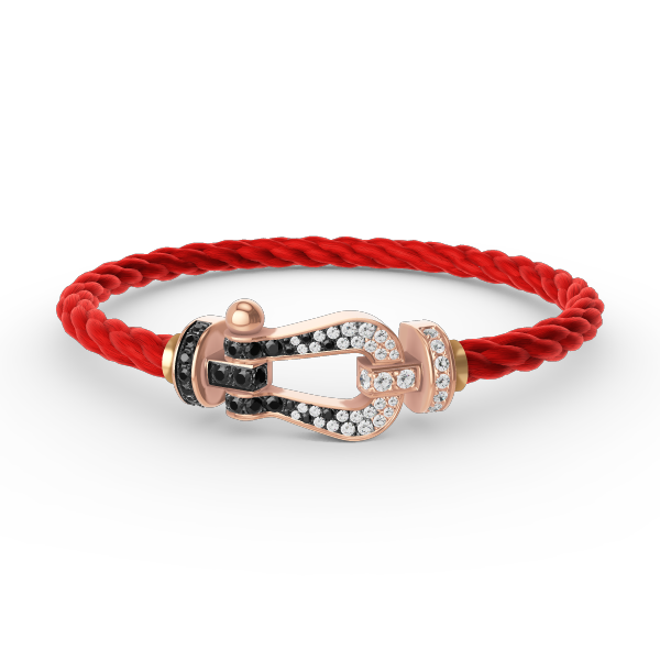 [CharmAmor]FORCE LARGE HORSESHOE BLACK WHITE DIAMOND BRACELET ROSE GOLD