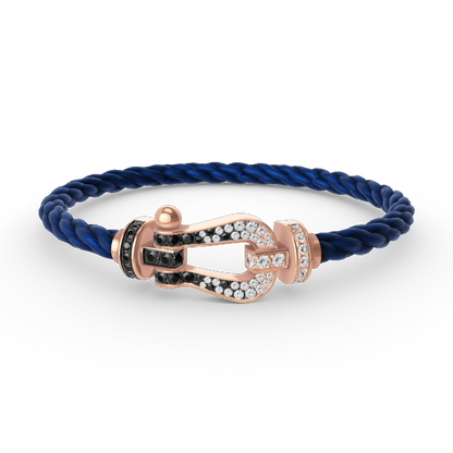 [CharmAmor]FORCE LARGE HORSESHOE BLACK WHITE DIAMOND BRACELET ROSE GOLD