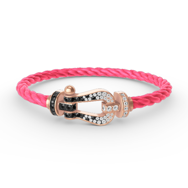 [CharmAmor]FORCE LARGE HORSESHOE BLACK WHITE DIAMOND BRACELET ROSE GOLD