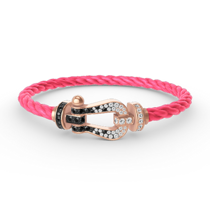 [CharmAmor]FORCE LARGE HORSESHOE BLACK WHITE DIAMOND BRACELET ROSE GOLD