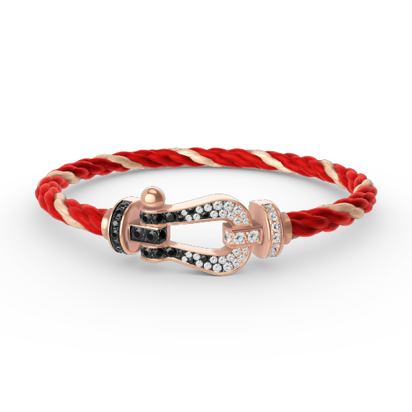 [CharmAmor]FORCE LARGE HORSESHOE BLACK WHITE DIAMOND BRACELET ROSE GOLD