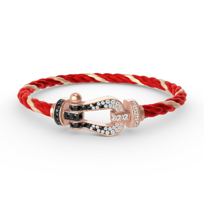[CharmAmor]FORCE LARGE HORSESHOE BLACK WHITE DIAMOND BRACELET ROSE GOLD