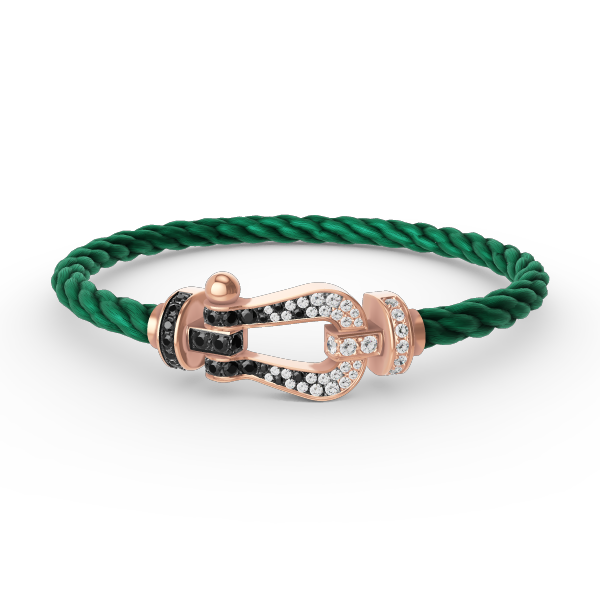 [CharmAmor]FORCE LARGE HORSESHOE BLACK WHITE DIAMOND BRACELET ROSE GOLD