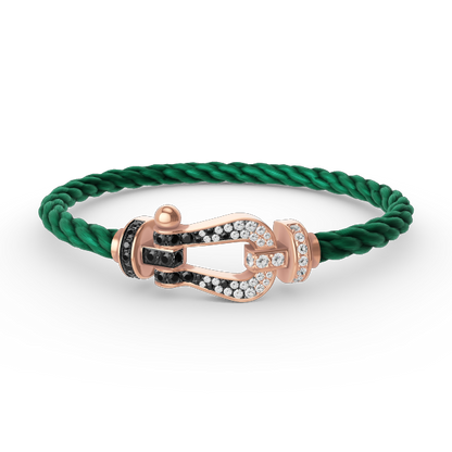 [CharmAmor]FORCE LARGE HORSESHOE BLACK WHITE DIAMOND BRACELET ROSE GOLD
