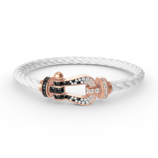 [CharmAmor]FORCE LARGE HORSESHOE BLACK WHITE DIAMOND BRACELET ROSE GOLD