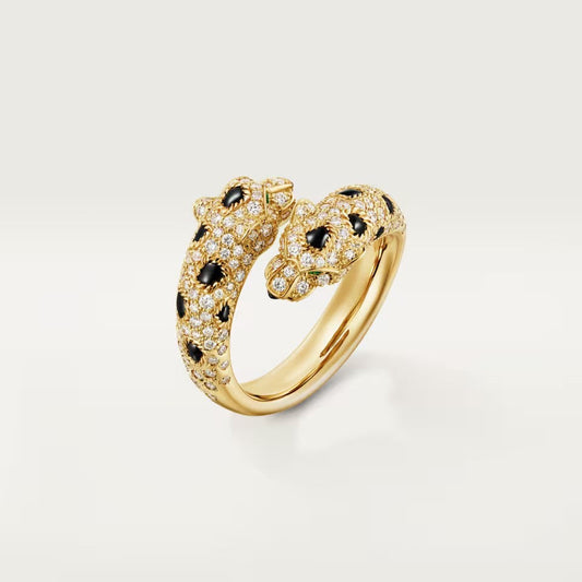 [CharmAmor]PANTHERE DOUBLE HEADED FULL DIAMOND  RING