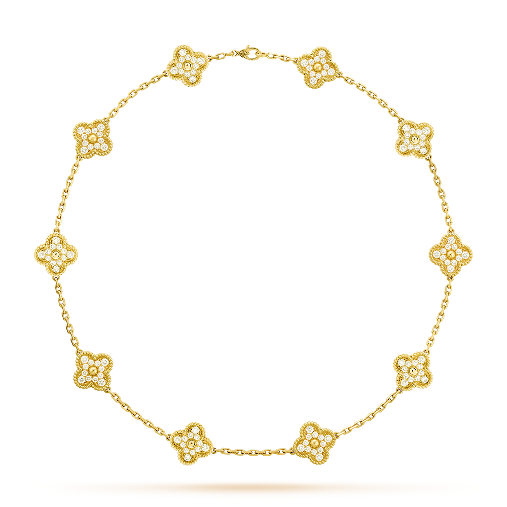 [CharmAmor]CLOVER 10 MOTIFS DIAMOND NECKLACE