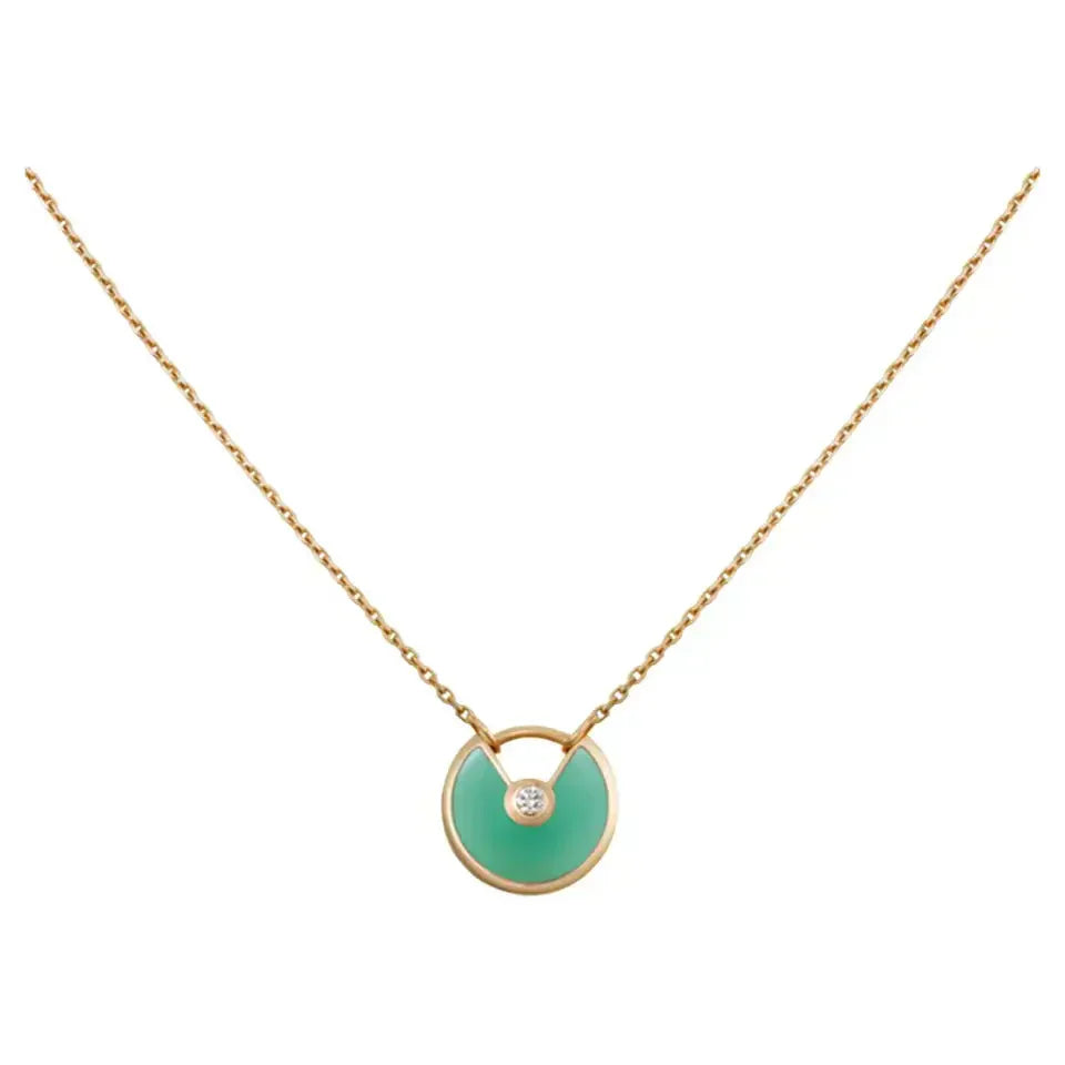 [CharmAmor]AMULETTE GOLD MALACHITE NECKLACE