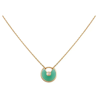 [CharmAmor]AMULETTE GOLD MALACHITE NECKLACE