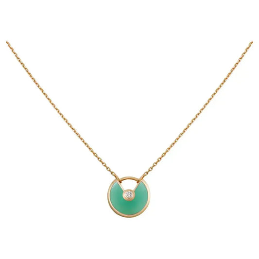 [CharmAmor]AMULETTE GOLD MALACHITE NECKLACE