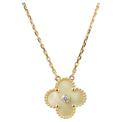 [CharmAmor]CLOVER 15MM DIAMOND GOLD MOTHER OF PEARL NECKLACE