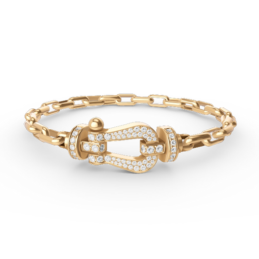 [CharmAmor]FORCE LARGE HORSESHOE CLASP  METAL BRACELET