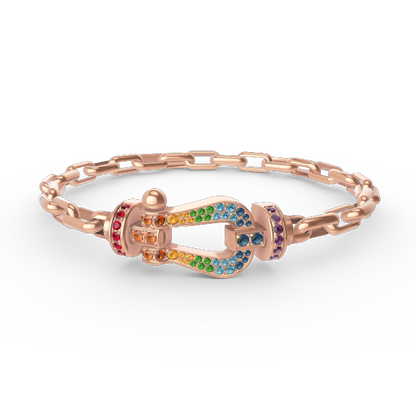 [CharmAmor]FORCE LARGE HORSESHOE CLASP  METAL BRACELET