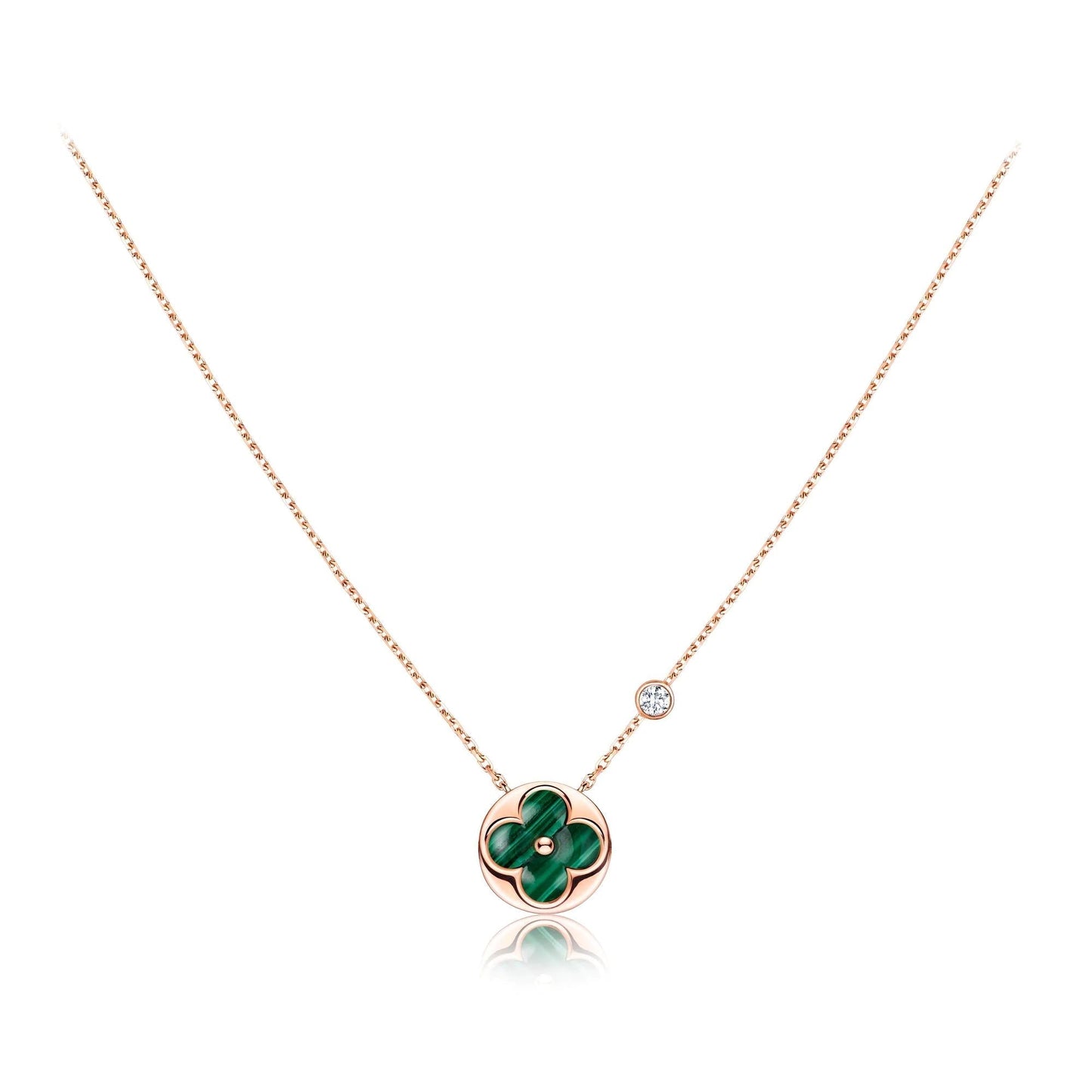 [CharmAmor]SUN PEDANT PINK GOLD 1 DIAMOND NECKLACE