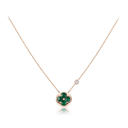 [CharmAmor]SUN PEDANT PINK GOLD 1 DIAMOND NECKLACE