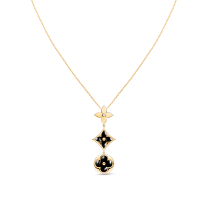 [CharmAmor]STAR AND SUN ONYX PINK GOLD NECKLACE