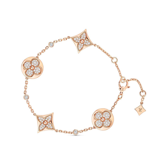 [CharmAmor]STAR AND SUN 4 MOTIFS GOLD DIAMONDS BRACELET