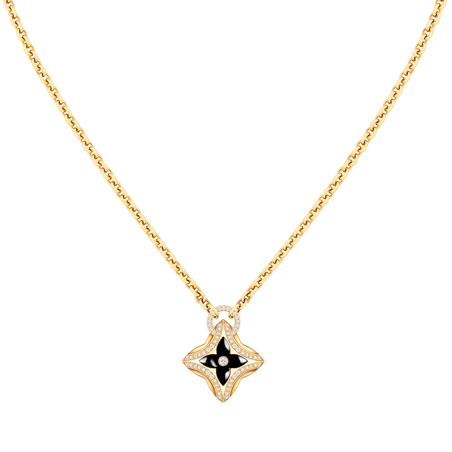 [CharmAmor]STAR PEDANT PINK GOLD DIAMOND NECKLACE