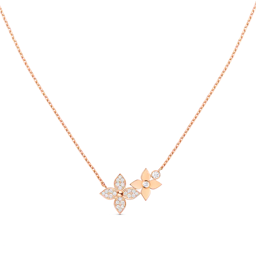 [CharmAmor]STAR BLOSSOM NECKLACE PINK GOLD DIAMONDS