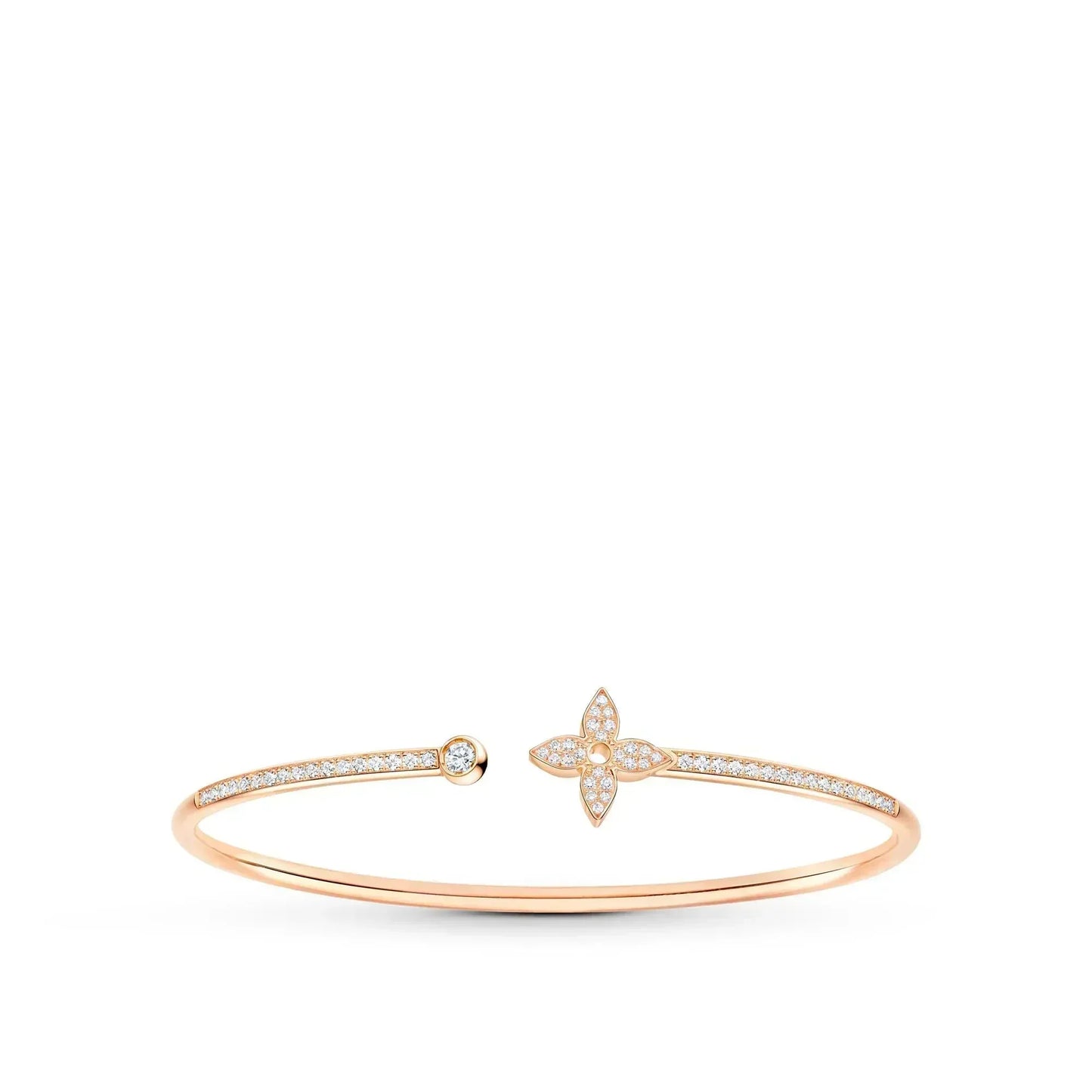[CharmAmor]IDYLLE PINK GOLD OPEN BRACELET DIAMOND PAVED